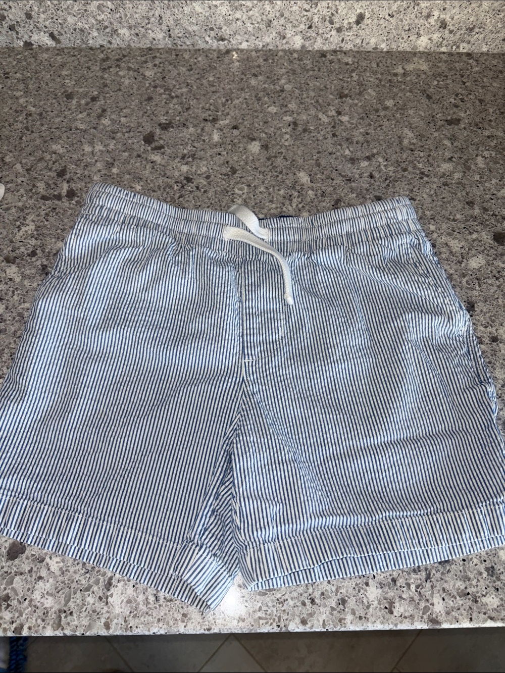 Vineyard Vines Blue and White Seersucker Drawstring Kids Shorts